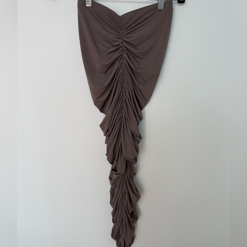 SHEIN Taupe Ruched Maxi Skirt | Size: XS or US 2 - Picture 2 of 7